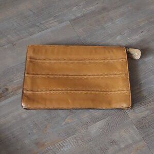 Faux leather clutch